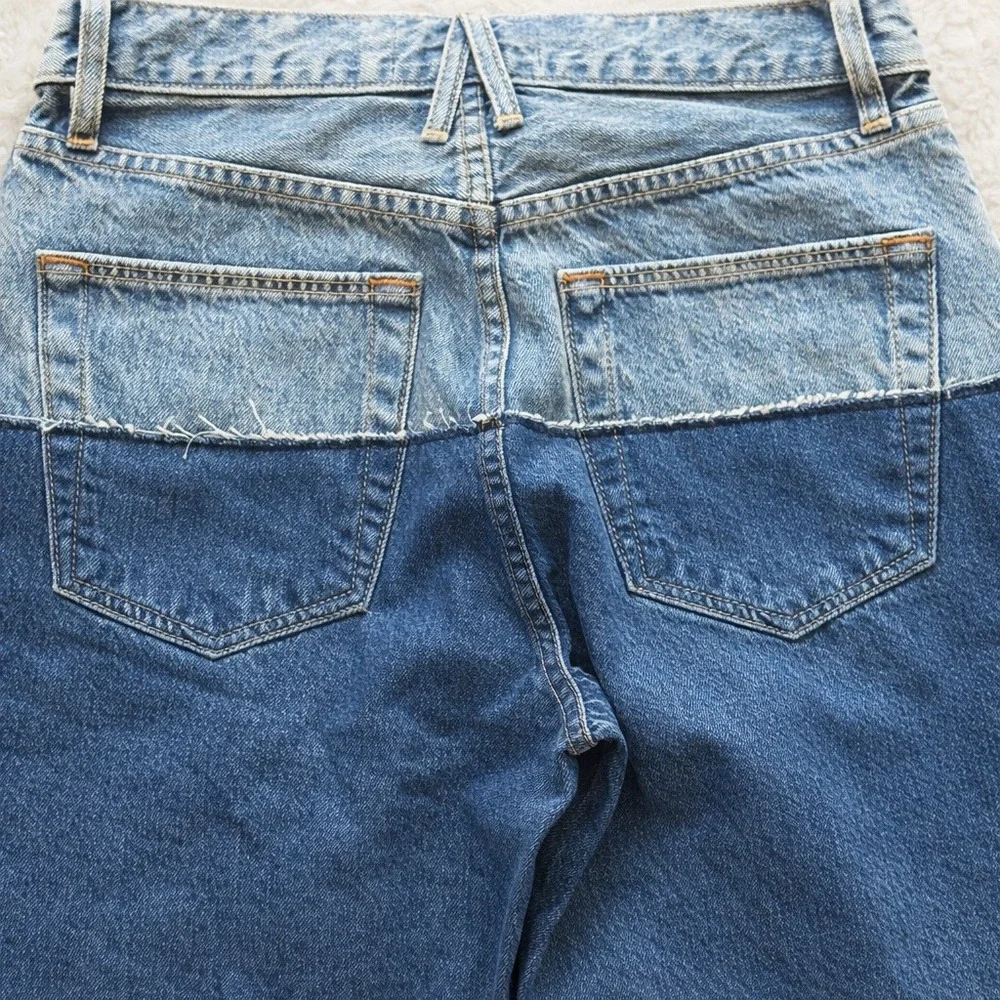 SLVRLAKE Sophie Reworke Double Waist Jeans 26 USA Two Tone Boho Festival Street